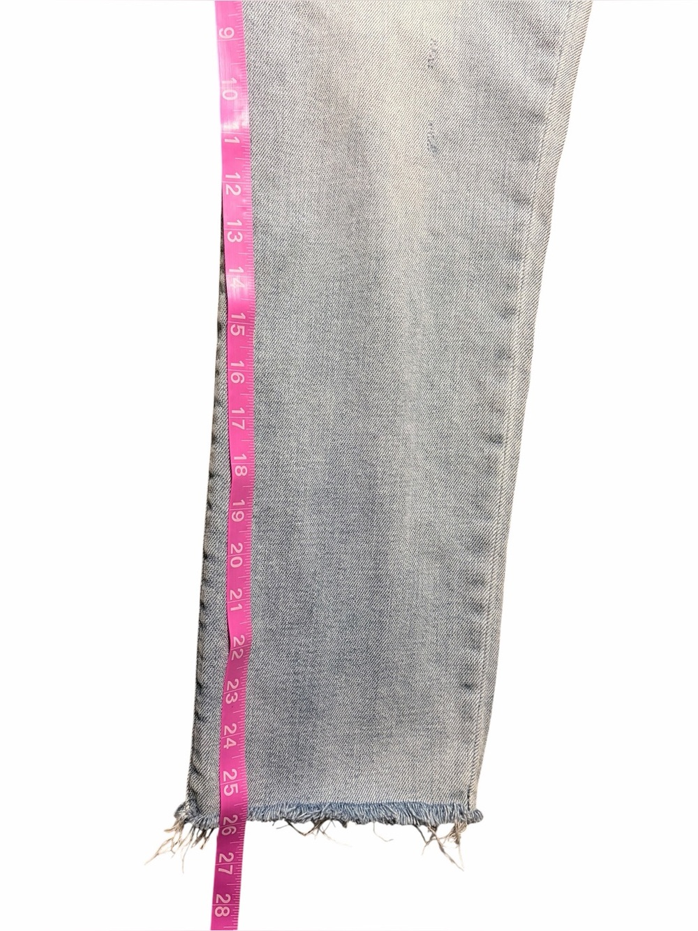 Kut from the Kloth Reese High Rise Ankle Raw Hem Straight Leg Light Wash Size 6 - Picture 7 of 7